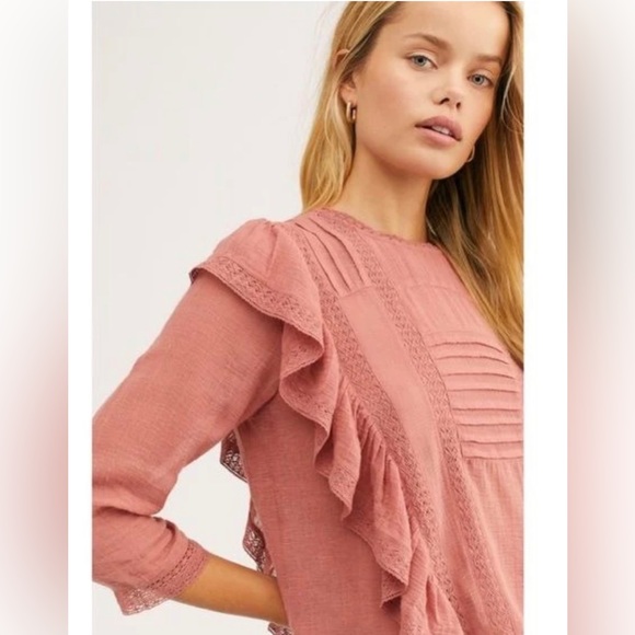 Free People Jasmine Ruffle Blouse NWT - Picture 2 of 11